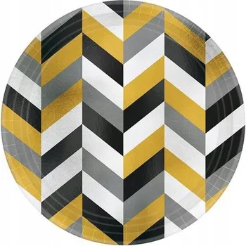 Party nádobí Amscan talíře na cikcak vzor 18 cm 8 ks