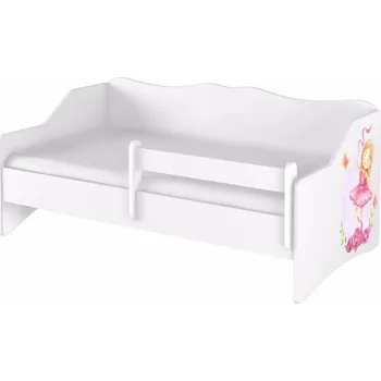 Dětská postel Dětská postel LULU 160x80 cm Květinky a holčička - Bílá - Bez šuplíku