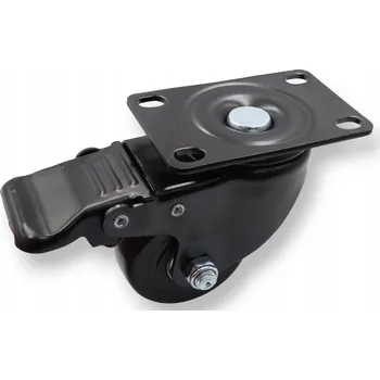 Nábytkové kolečko otočné fi 65 černé 70 kg s brzdou