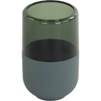 Držák na kartáček Douceur d'intérieur Plastový kelímek na zubní kartáčky, khaki, 7 x 11,5 cm