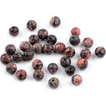 Korálek Jaspis leopardí, minerální korálky Ø6 mm, střední, jaspis leopardí