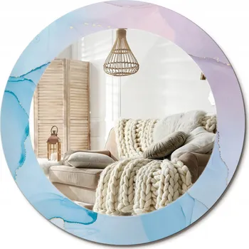 Zrcadlo Stylové kulaté zrcadlo na zeď s potiskem, průměr 60 cm, mramorový vzor