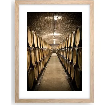 Obraz Obraz plakát v rámu světlý dub do obýváku 30x40 sudy foto na zeď