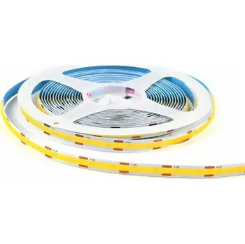 LED páska LED pásek COB 320 diod/m 12V 8mm NEON IP20 bílá teplá role 5m