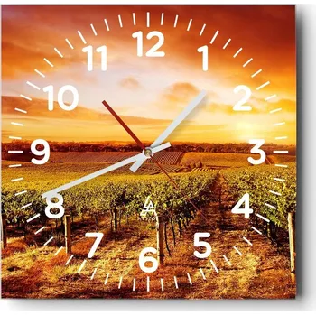 Hodiny Nástěnné hodiny do obýváku 40x40 Vinice Bezhlučné Hodiny na skle Tiché