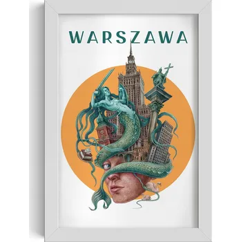 Obraz Obraz v rámu do obýváku Varšava Varšavská mořská panna, Palác kultury a vědy, Sloup Zikmunda, Vzor WZka 20x30