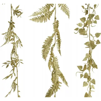 Vánoční dekorace Vánoční dekorativní girlanda zlatá ozdobná mix