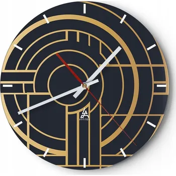 Hodiny Nástěnné hodiny do kuchyně 30x30 Abstrakce Skleněné hodiny do obýváku Tiché