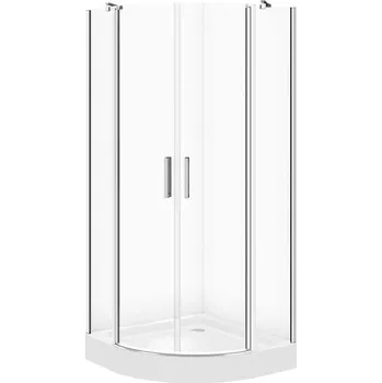 CERSANIT MODUO 80x80 půlkruhový sprchový kout se sprchovou vaničkou TAKO 80x16 bílá S601-350