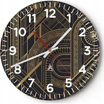 Hodiny Kuchyňské nástěnné hodiny 30x30 Abstrakce Moderní skleněné hodiny Tiché