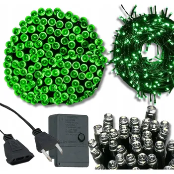 Vánoce SILNÉ VÁNOČNÍ OSVĚTLENÍ NA STROMEČEK 200 LED ZELENÉ VNITŘNÍ/VENKOVNÍ VÁNOČNÍ DEKORACE 16M IP44