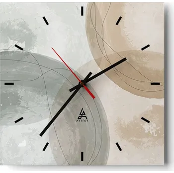 Hodiny Velké nástěnné hodiny 40x40 Abstrakce Skleněné tiché hodiny