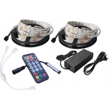 LED páska LED pásek SADA 150RGB 5050 10m dálkový ovladač RF17 + napájecí zdroj