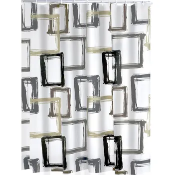 Sprchový závěs Sprchový závěs PATTERN, PVC - šedohnědý dekor, 180 × 200 cm (32388) RIDDER