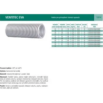 Hubice k vysavači HADICE VENTITEC EVA - 50/61mm pro průmyslové i domácí vysavače, podtlak 60 kPa, šedá