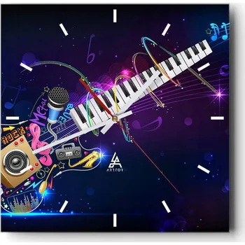 Hodiny Velké nástěnné hodiny 40x40 Abstrakce Skleněné tiché hodiny