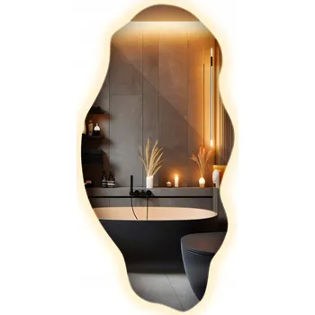 Zrcadlo Ozdobné LED Zrcadlo do Koupelny Nepravidelného Tvaru Premium - Připraveno k Montáži
