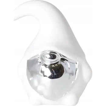 Vánoční dekorace Vánoční skřítek gnóm figurka bílo-stříbrná sváteční dekorace 8 cm