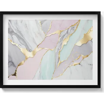 Obraz Nástěnný obraz v černém rámu dekorace interiéru Pastelový mramor 80x60 cm