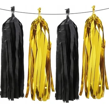 Girlanda BAMBULE ČERNÝ ZLATÝ banner 18, 40 let