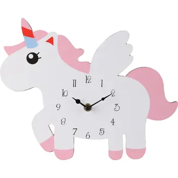 Hodiny Home Styling Collection Nástěnné hodiny Jednorožec, MDF, 30 x 24 cm