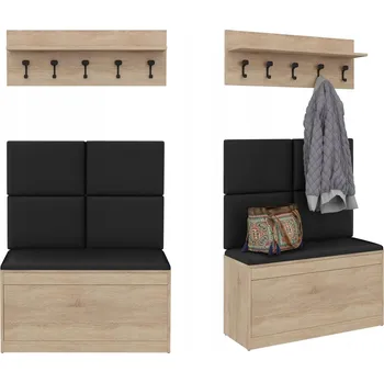 Šatní skříň Šatní skříň do předsíně EMI 100 cm botník s botníkem a sedákem, dub sonoma