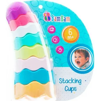Bam Bam Baby kelímky barevné stohovací set 8ks pro miminko