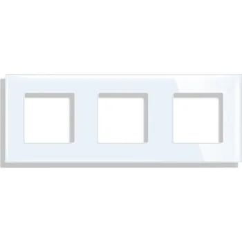 vypínač Rámeček trojitý eLumos skleněný, bílý, 3 zásuvky
