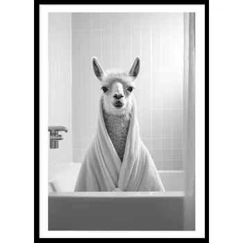 Obraz OBRAZ PLAKÁT V RÁMU do Koupelny WC Toalety vtipný LAMA vana P2526_33x43