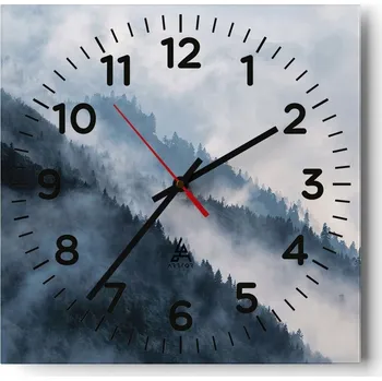 Hodiny Kuchyňské nástěnné hodiny 30x30 Krajina Skleněné hodiny do obýváku Moderní Tiché