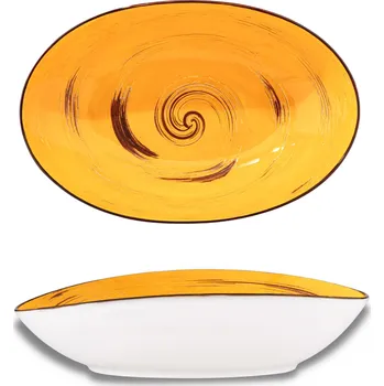 Salátová mísa SALÁTOVÁ MÍSA OVÁLNÁ porcelánová žlutá WILMAX 30*19,5*7 cm