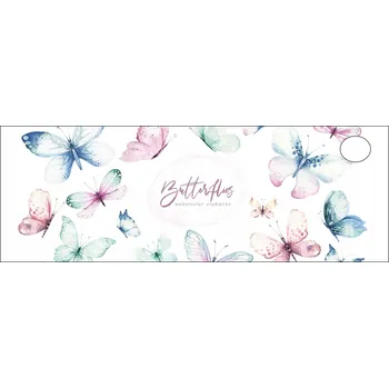 Psací podložka PODLOŽKA na psací stůl Micke 142x50 cm PASTELOVÉ MOTÝLY