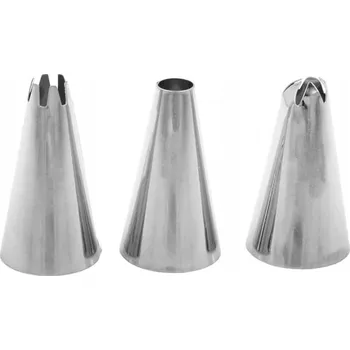 Vrták Koncovky k cukrářskému sáčku Brunbeste 3 ks stříbrné