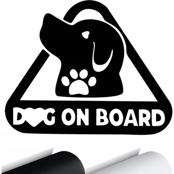 Samolepicí dekorace na vozidlo NÁLEPKA na auto PES NA PALUBĚ TLAPKA DOG 15x12