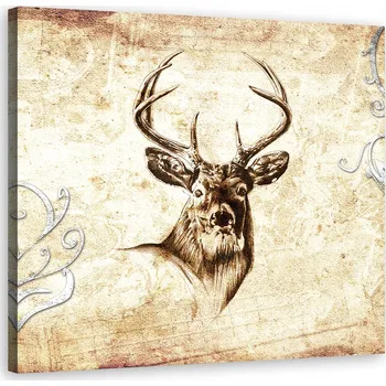 Obraz Obraz na plátně, Jelen Vintage 30x30 30x30