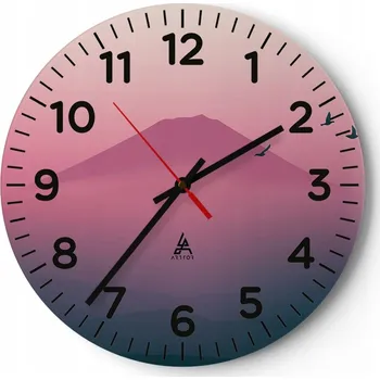 Hodiny Nástěnné hodiny do obýváku 40x40 Abstrakce Kulatý Skleněné hodiny Loft Tiché