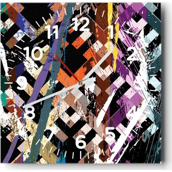 Hodiny Nástěnné hodiny do obýváku 40x40 Abstrakce Tiché hodiny Skleněné hodiny Bez hlučnosti