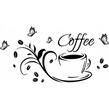 Obraz Nálepky na zeď 90x60 cm černá káva