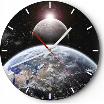 Hodiny Nástěnné hodiny do kuchyně 30x30 Kosmos Skleněné hodiny do obýváku Loft Tiché