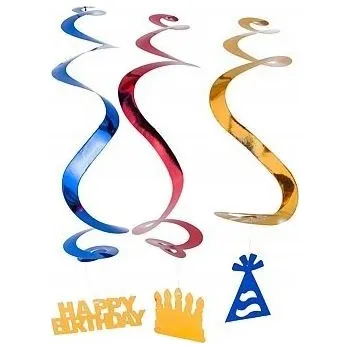 Party dekorace Dekorativní spirály Happy Birthday 3 ks