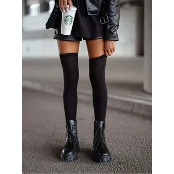 Dámské ponožky DÁMSKÉ KLASICKÉ NADKOLENKY ČERNÉ 37/41