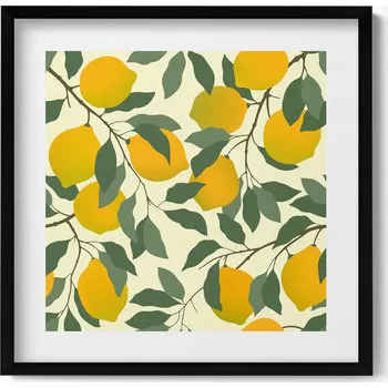Obraz Obraz v rámu do obýváku Ilustrace do kuchyně sicilské citrony 50x50 cm