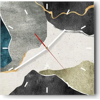 Hodiny Velké nástěnné hodiny 40x40 Abstrakce Skleněné tiché hodiny