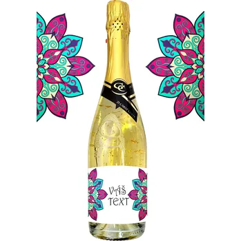 Gold Cuvee šumivé se zlatem - mandala 4 (Zlaté šumivé - Dárková vína a šumivá vína)