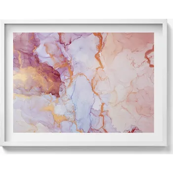 Obraz Dekorativní nástěnný obraz v bílém rámu do pokoje Růžový mramor 80x60 cm