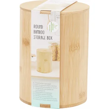 Úložný box BAMBUSOVÝ ORGANIZÉR ZAVAŘOVACÍ SKLENICE PRO SKLADOVÁNÍ S VÍKEM, VYSOKÝ 15 CM X 11 CM