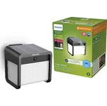 Philips Ezra UltraEfficient solární LED svítidlo se senzorem 1,8W 250/25lm 3000K IP44, hranaté, černé