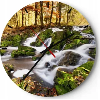 Hodiny Nástěnné hodiny do kuchyně 30x30 Krajina Skleněné hodiny do obýváku Tiché