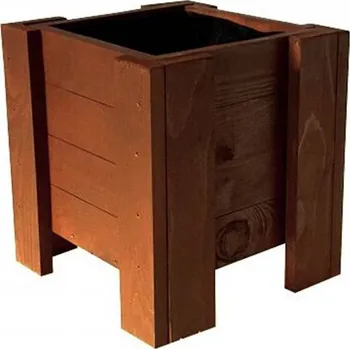 Truhlík ATMOWOOD Čtvercový dřevěný truhlík 33 cm teak