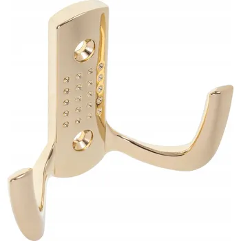 Věšák Dvojitý věšák šroubovací MOSAZ věšák na oblečení + vruty "K"